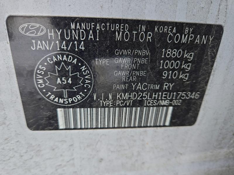 Aukcja sprzedaży 2014 Hyundai Elantra Gt, vin: KMHD25LH1EU175346, numer aukcji: 91975785