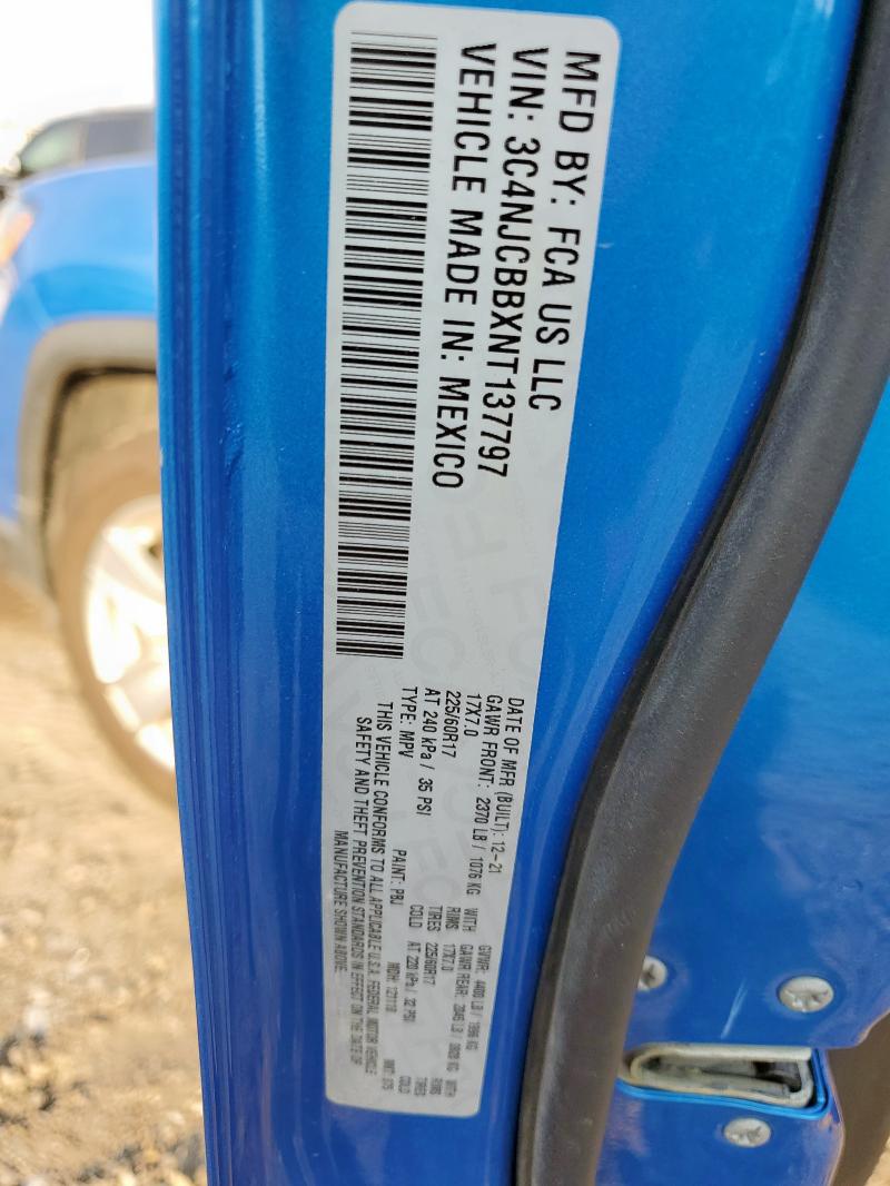 Продаж на аукціоні авто 2022 Jeep Compass, vin: 3C4NJCBBXNT137797, номер лоту: 93135745