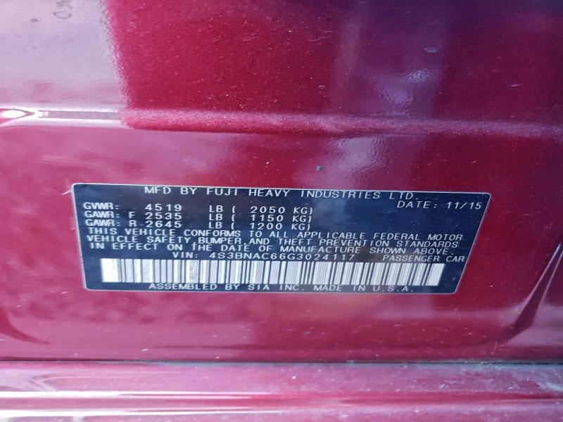Продаж на аукціоні авто 2016 Subaru Legacy 2.5, vin: 4S3BNAC66G3024117, номер лоту: 94097325
