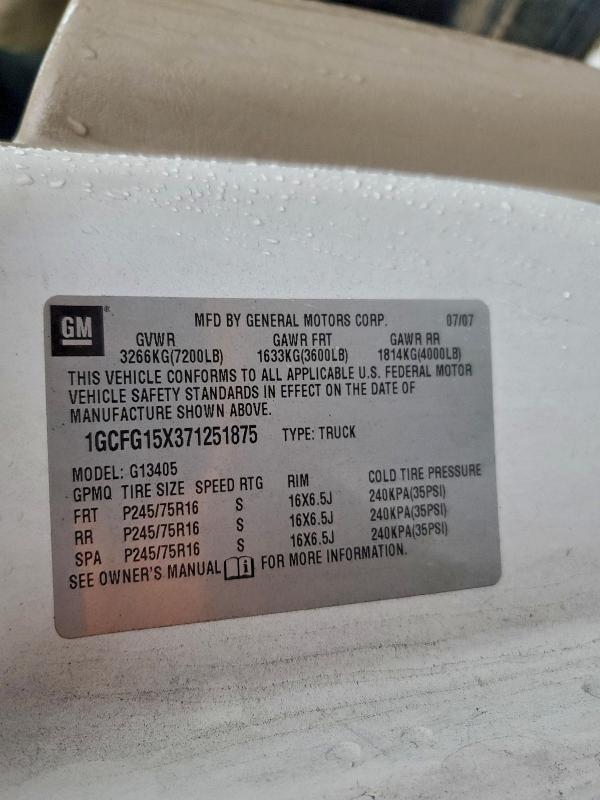 94596315 :رقم المزاد ، 1GCFG15X371251875 vin ، 2007 Chevrolet Express G1 مزاد بيع