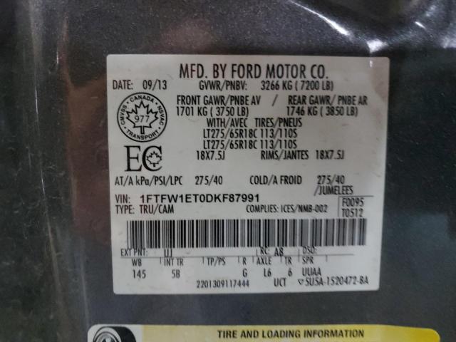 Продажа на аукционе авто 2013 Ford F150, vin: 1FTFW1ET0DKF87991, номер лота: 91175045