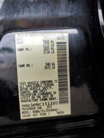 2014 Nissan Altima მანქანა იყიდება აუქციონზე, vin: 1N4AL3AP9EC151102, აუქციონის ნომერი: 91223735