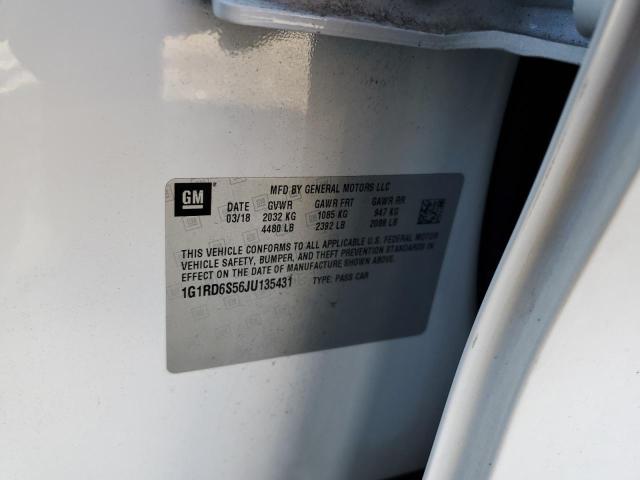 Aukcja sprzedaży 2018 Chevrolet Volt, vin: 1G1RD6S56JU135431, numer aukcji: 89918575
