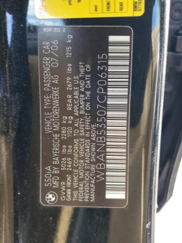 92514365 :رقم المزاد ، WBANB53507CP06315 vin ، 2007 Bmw 550 I مزاد بيع