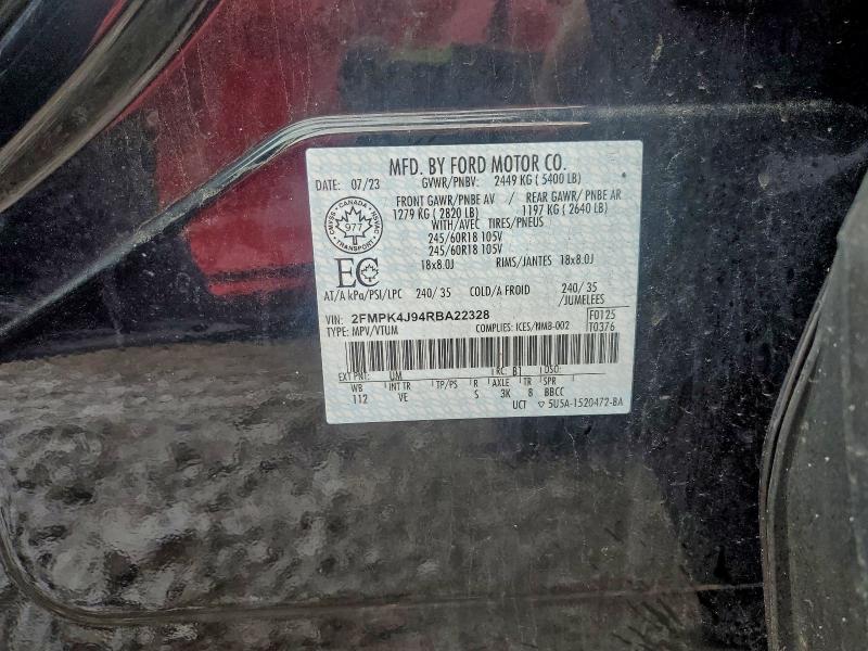 Aukcja sprzedaży 2024 Ford Edge Sel, vin: 2FMPK4J94RBA22328, numer aukcji: 94511055
