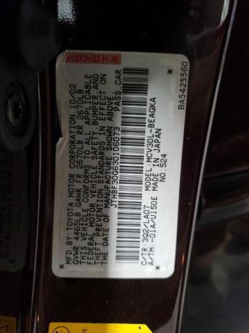Aukcja sprzedaży 2003 Lexus Es, vin: JTHBF30G630106073, numer aukcji: 93394125