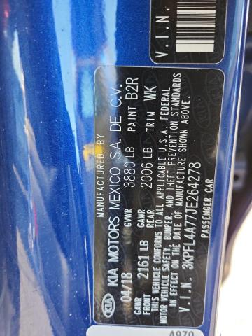 93540525 :رقم المزاد ، 3KPFL4A77JE264278 vin ، 2018 Kia Forte مزاد بيع