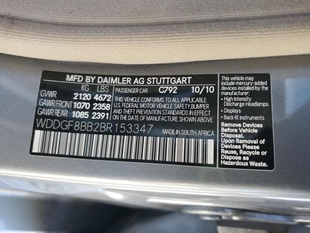 Продажа на аукционе авто 2011 Mercedes-benz C, vin: WDDGF8BB2BR153347, номер лота: 92807385