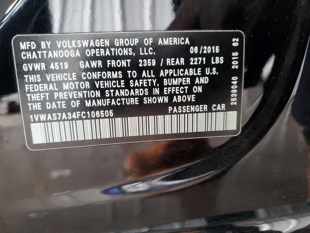 Aukcja sprzedaży 2015 Volkswagen Passat, vin: 1VWAS7A34FC106505, numer aukcji: 91879305