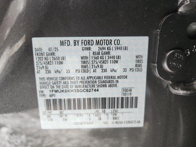 2025 Ford Explorer მანქანა იყიდება აუქციონზე, vin: 1FMUK8KH3SGC62744, აუქციონის ნომერი: 92001415
