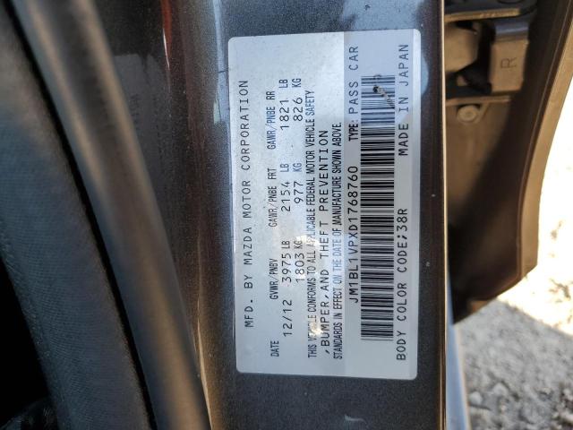Aukcja sprzedaży 2013 Mazda 3, vin: JM1BL1VPXD1768760, numer aukcji: 93541905