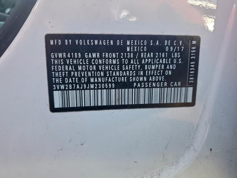 Aukcja sprzedaży 2018 Volkswagen Jetta, vin: 3VW2B7AJ9JM230599, numer aukcji: 94405945
