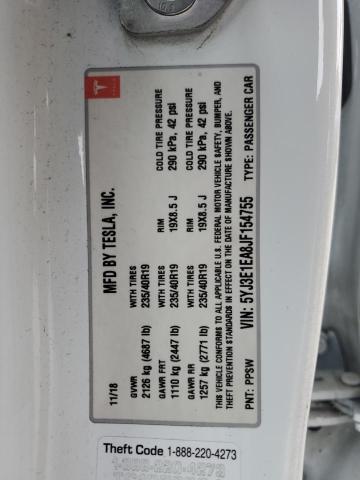 Aukcja sprzedaży 2018 Tesla Model 3, vin: 5YJ3E1EA8JF154755, numer aukcji: 93354005