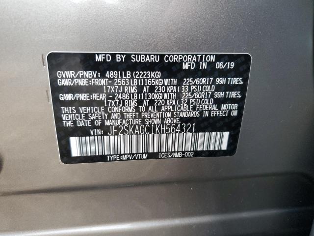 Aukcja sprzedaży 2019 Subaru Forester, vin: JF2SKAGC1KH564321, numer aukcji: 92176955