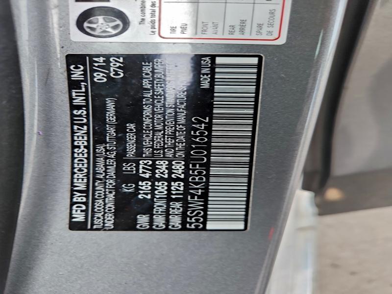 94315615 :رقم المزاد ، 55SWF4KB5FU016542 vin ، 2015 Mercedes-benz C مزاد بيع