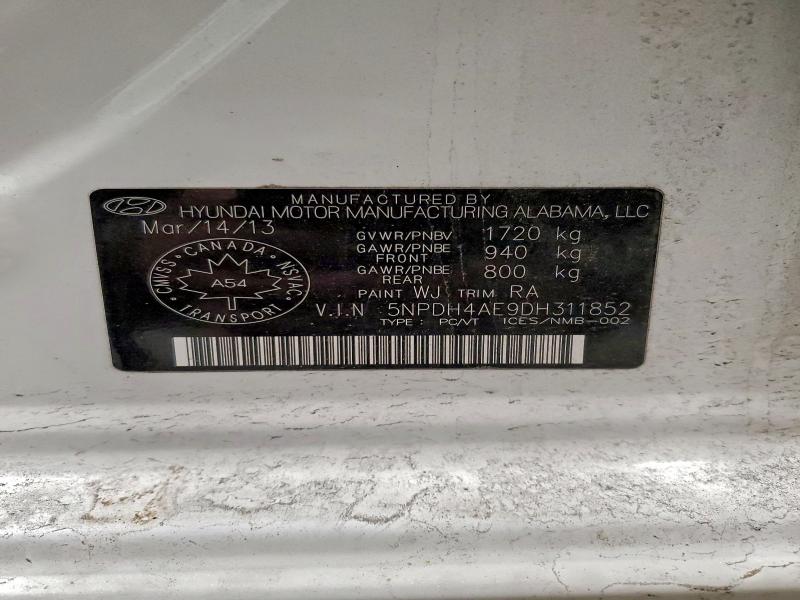 94448835 :رقم المزاد ، 5NPDH4AE9DH311852 vin ، 2013 Hyundai Elantra Gl مزاد بيع