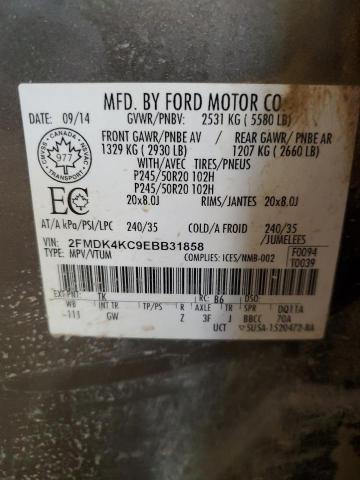 2014 Ford Edge Limit მანქანა იყიდება აუქციონზე, vin: 2FMDK4KC9EBB31858, აუქციონის ნომერი: 93919215