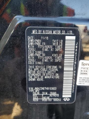 Aukcja sprzedaży 2017 Infiniti Qx80, vin: JN8AZ2NE7H9153822, numer aukcji: 92407245