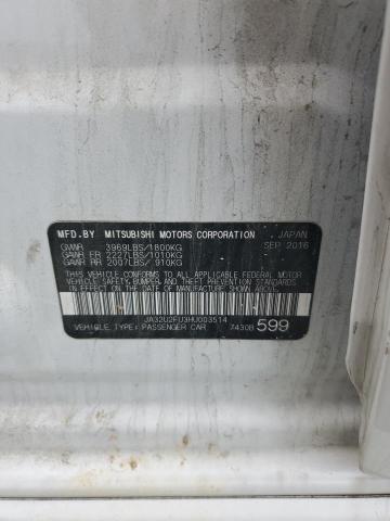 2017 Mitsubishi Lancer Es მანქანა იყიდება აუქციონზე, vin: JA32U2FU3HU003514, აუქციონის ნომერი: 92761035
