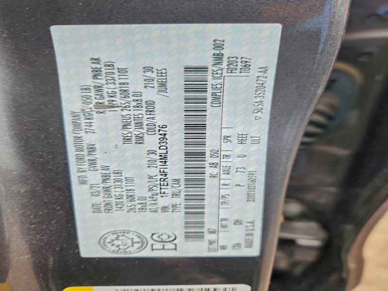 Aukcja sprzedaży 2021 Ford Ranger, vin: 1FTER4FH4MLD39476, numer aukcji: 94133895