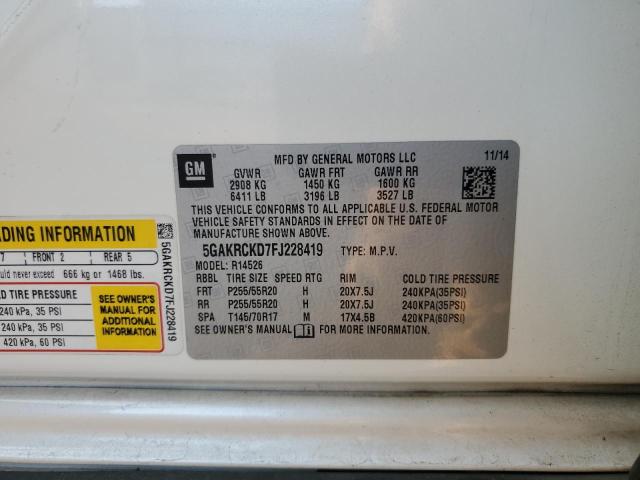 Aukcja sprzedaży 2015 Buick Enclave, vin: 5GAKRCKD7FJ228419, numer aukcji: 90758765