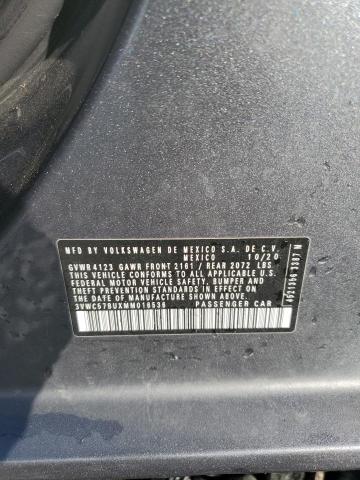 91647645 :رقم المزاد ، 3VWC57BUXMM016536 vin ، 2021 Volkswagen Jetta مزاد بيع