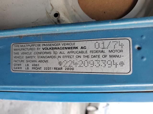 1974 Volkswagen Bus მანქანა იყიდება აუქციონზე, vin: 2242093394, აუქციონის ნომერი: 93436605
