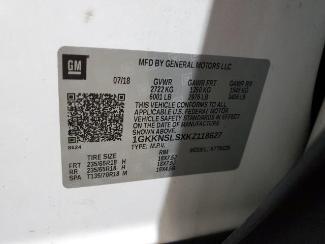 Aukcja sprzedaży 2019 Gmc Acadia, vin: 1GKKNSLSXKZ118627, numer aukcji: 92811205