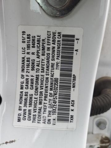 Aukcja sprzedaży 2019 Honda Insight Ex, vin: 19XZE4F57KE023580, numer aukcji: 93760595