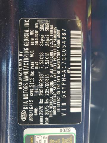 Aukcja sprzedaży 2016 Kia Sorento, vin: 5XYPH4A17GG054387, numer aukcji: 91587985