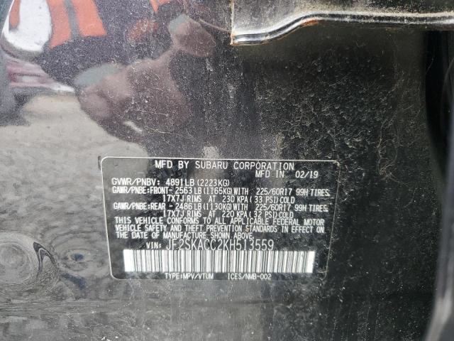 Aukcja sprzedaży 2019 Subaru Forester, vin: JF2SKACC2KH513559, numer aukcji: 89625575