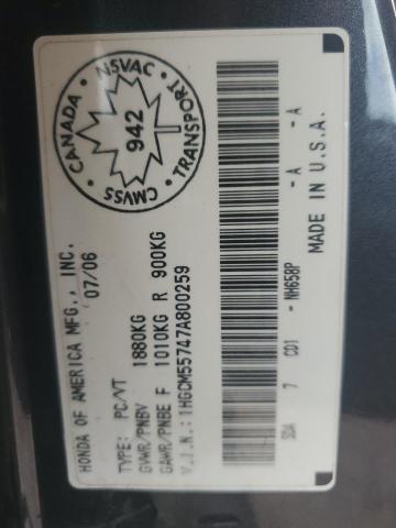 Aukcja sprzedaży 2007 Honda Accord, vin: 1HGCM55747A800259, numer aukcji: 91189345