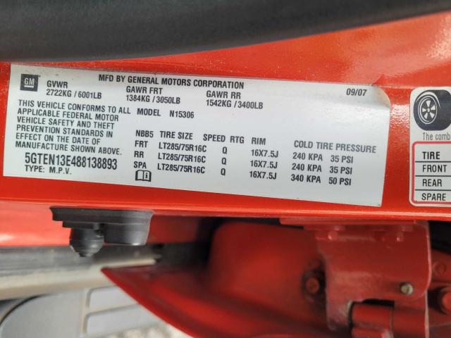 92070385 :رقم المزاد ، 5GTEN13E488138893 vin ، 2008 Hummer H3 مزاد بيع