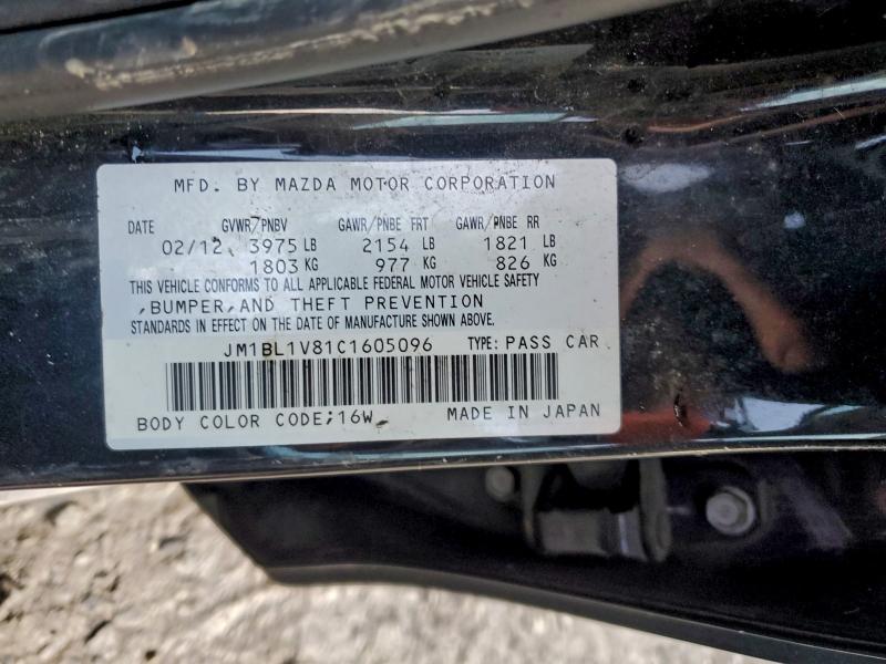 94366335 :رقم المزاد ، JM1BL1V81C1605096 vin ، 2012 Mazda 3 مزاد بيع