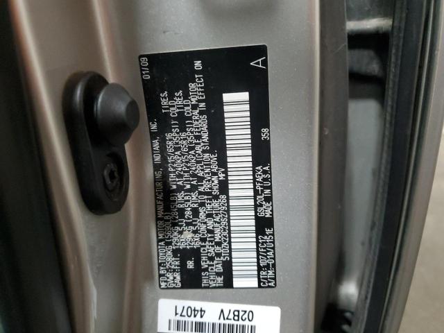 Aukcja sprzedaży 2009 Toyota Sienna, vin: 5TDZK23C29S279268, numer aukcji: 92147345