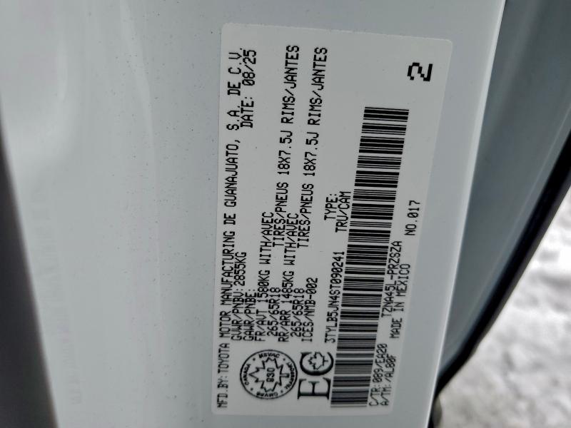 Aukcja sprzedaży 2025 Toyota Tacoma, vin: 3TYLB5JN4ST090241, numer aukcji: 92634005