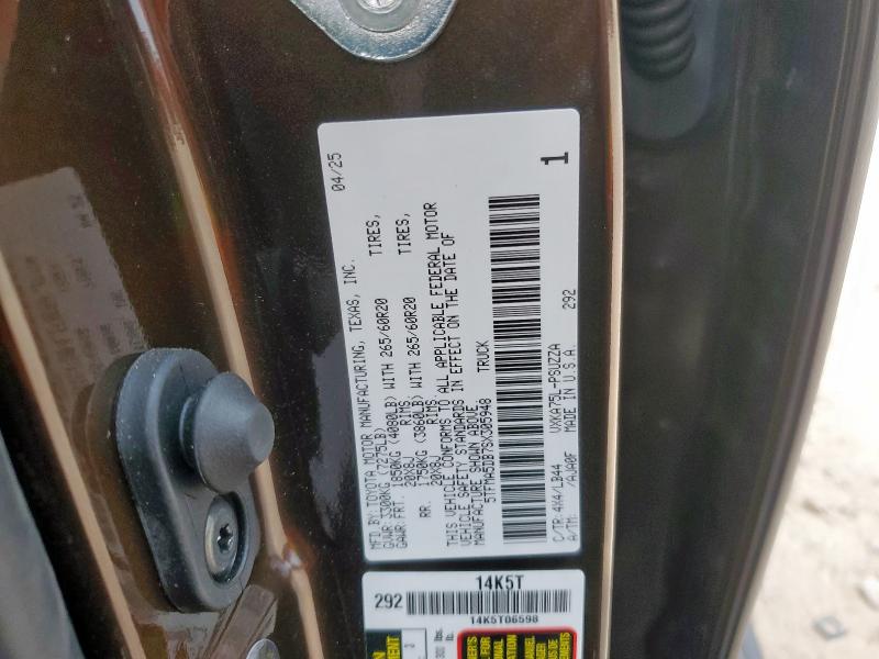 Aukcja sprzedaży 2025 Toyota Tundra Cre, vin: 5TFMA5DB7SX305948, numer aukcji: 93561405