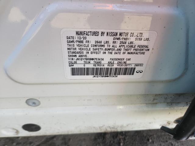 Aukcja sprzedaży 2021 Infiniti Q50, vin: JN1EV7BR8MM753434, numer aukcji: 93618005