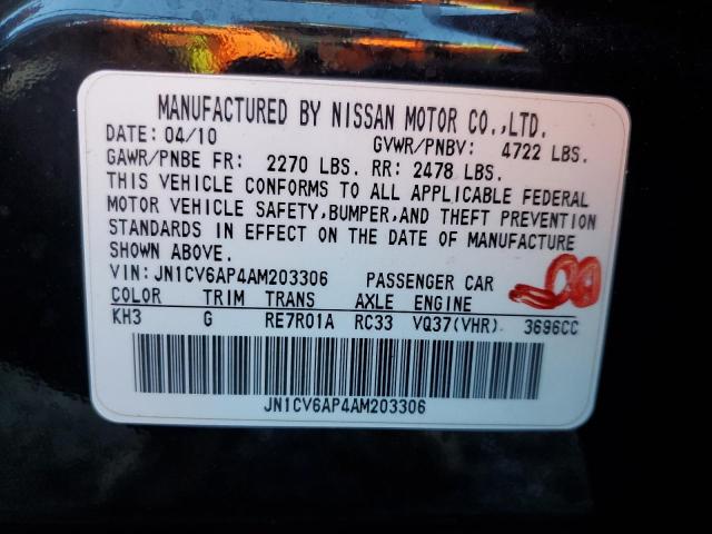 Продаж на аукціоні авто 2010 Infiniti G37, vin: JN1CV6AP4AM203306, номер лоту: 93533675