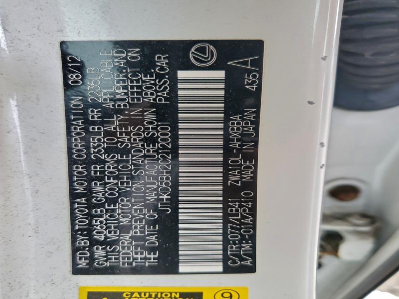 Продажа на аукционе авто 2012 Lexus Ct 200h, vin: JTHKD5BH2C2120001, номер лота: 93649755