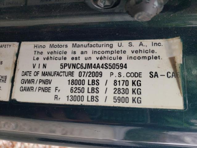 Продажа на аукционе авто 2010 Hino Hino 185, vin: 5PVNC6JM4A4S50594, номер лота: 77762195