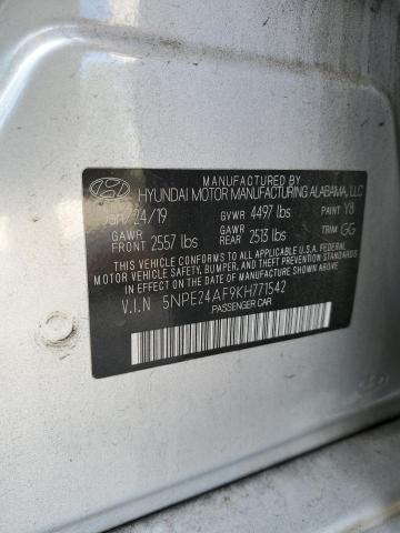 92023945 :رقم المزاد ، 5NPE24AF9KH771542 vin ، 2019 Hyundai Sonata Se مزاد بيع
