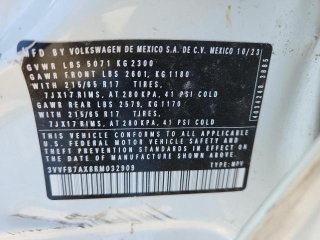 2024 Volkswagen Tiguan მანქანა იყიდება აუქციონზე, vin: 3VVFB7AX8RM032909, აუქციონის ნომერი: 92259045