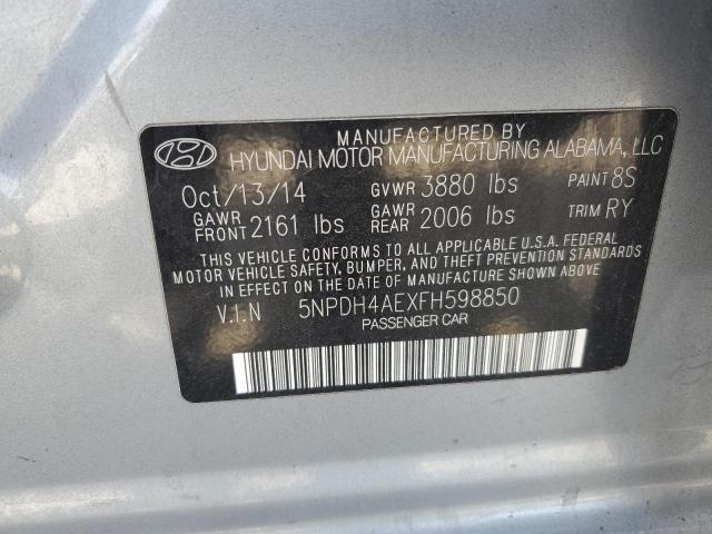 Продаж на аукціоні авто 2015 Hyundai Elantra, vin: 5NPDH4AEXFH598850, номер лоту: 91459455