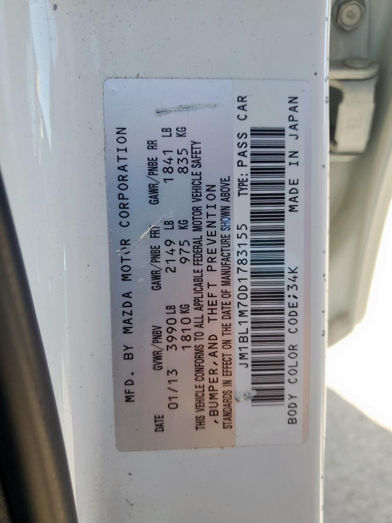 Продажа на аукционе авто 2013 Mazda 3, vin: JM1BL1M70D1783155, номер лота: 90818265