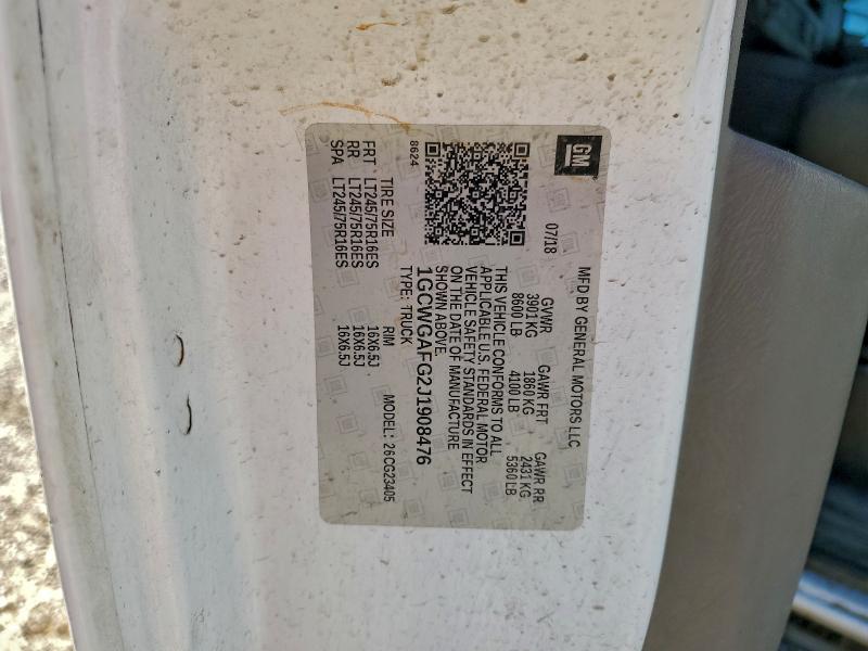 94154595 :رقم المزاد ، 1GCWGAFG2J1908476 vin ، 2018 Chevrolet Express مزاد بيع