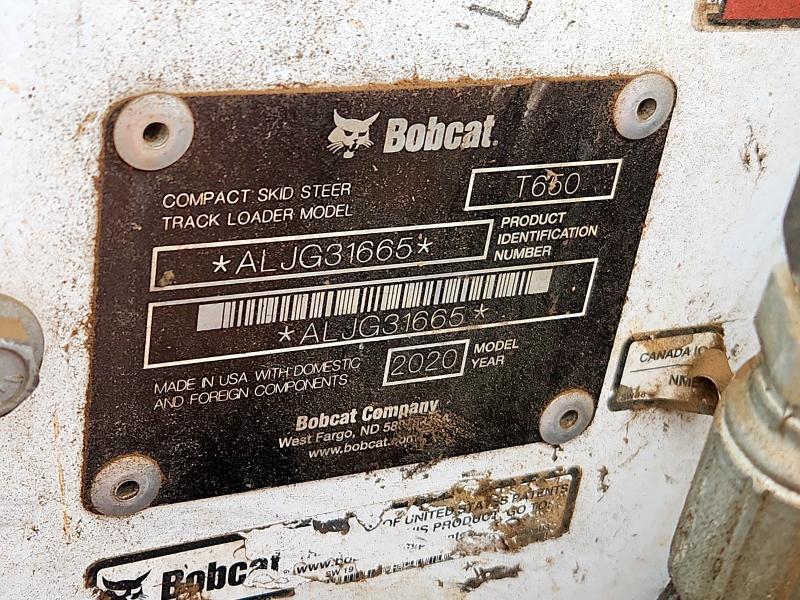 2020 Bobcat T650 მანქანა იყიდება აუქციონზე, vin: ALJG31665, აუქციონის ნომერი: 93697455