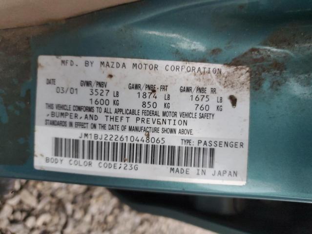 93721325 :رقم المزاد ، JM1BJ222610448065 vin ، 2001 Mazda Protege مزاد بيع