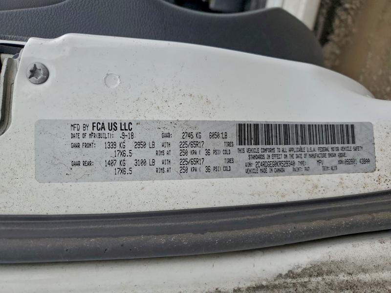 2019 Dodge Grand Caravan მანქანა იყიდება აუქციონზე, vin: 2C4RDGEG0KR529340, აუქციონის ნომერი: 94550085