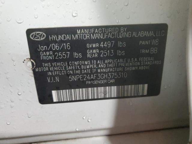 Aukcja sprzedaży 2016 Hyundai Sonata, vin: 5NPE24AF3GH375310, numer aukcji: 91288665